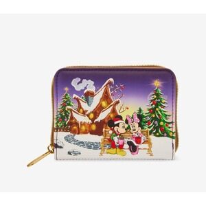 NEW Loungefly Disney Mickey Mouse & Minnie Mouse Holiday House Christmas Wallet!